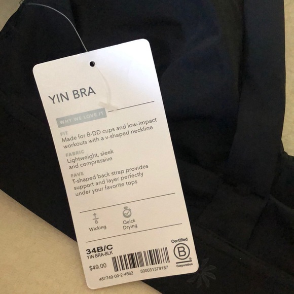 Athleta Yin Sports Bra Black NWT T-Back 34 B/C - Picture 5 of 6